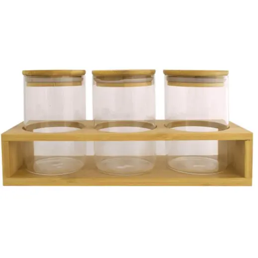 3-Piece Storage Jars & Stand Side